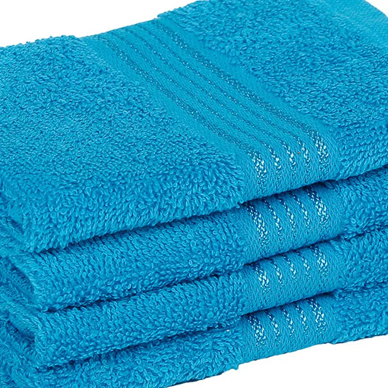 Eva Quick Dry Face Towel (Blue) - Set Of Four media 3