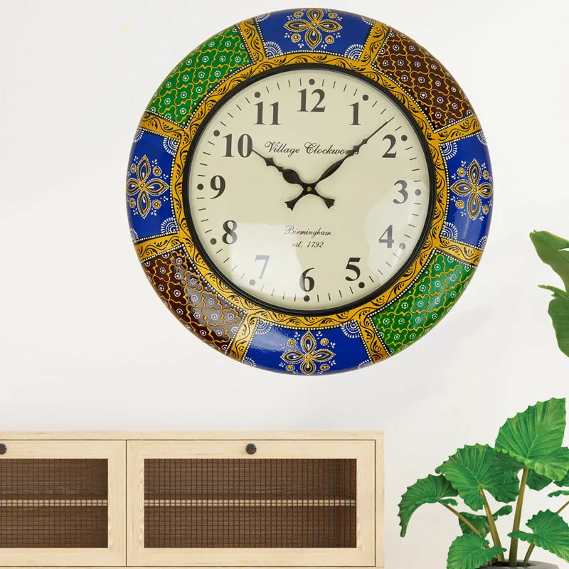 Vortex Of Time Hand Painted Wood Wall Clock media 1