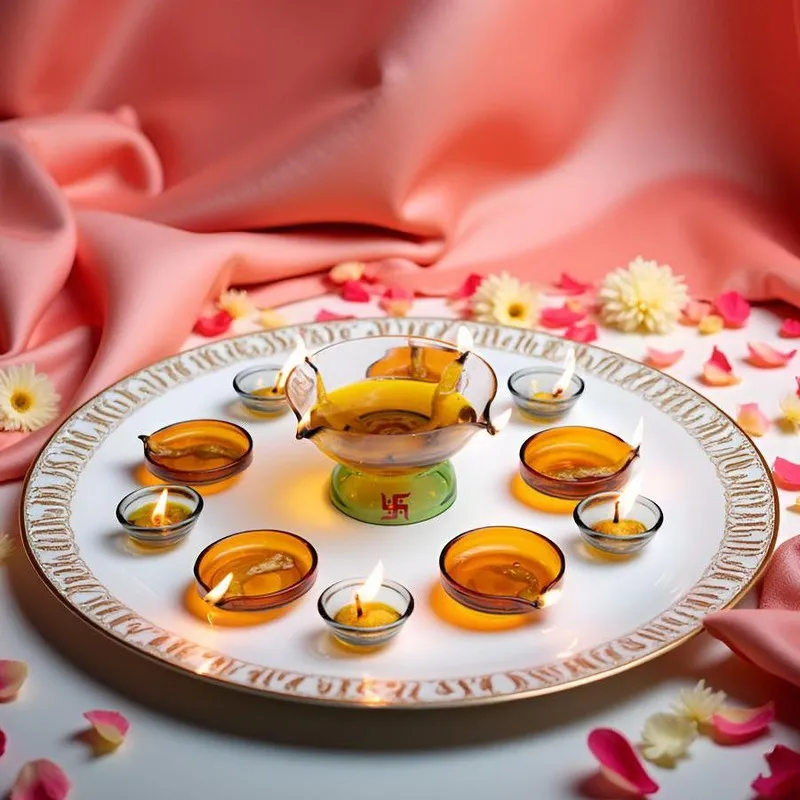 DeepVeda Elegant Handmade Diya - 11 Piece Set media 1