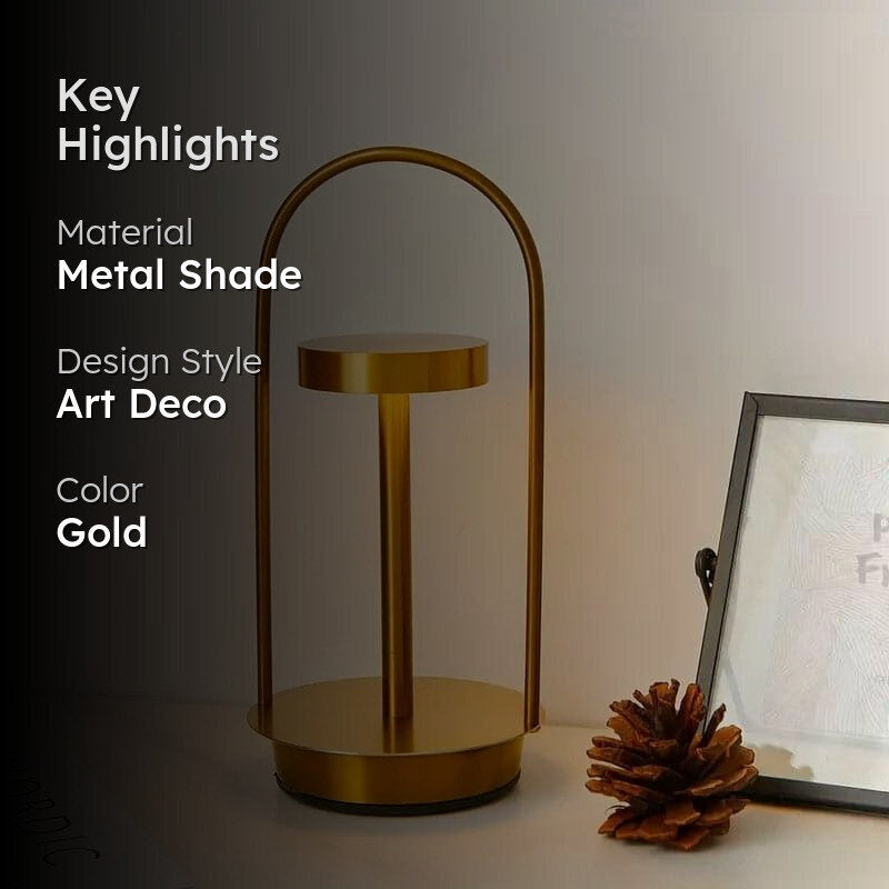 Koracha LED Metal Table Lamp - Gold media 2
