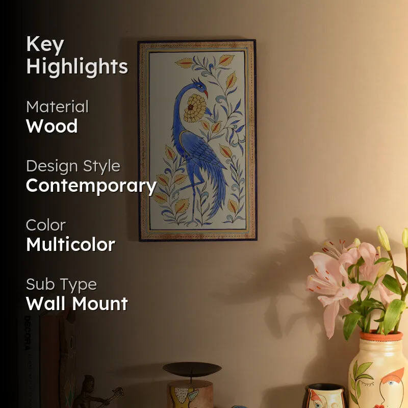 Blue Mayura Wall Art With Frame media 2
