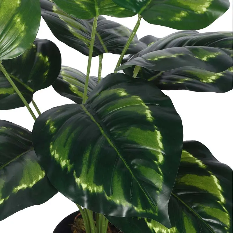 Faux Lush Krasten Monstera Plant With Black Plastic Pot - 1.8 Feet media 5