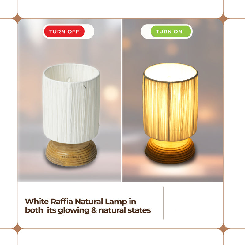 NoirLit Boho Mango Wood Table Lamp - Beige media 6