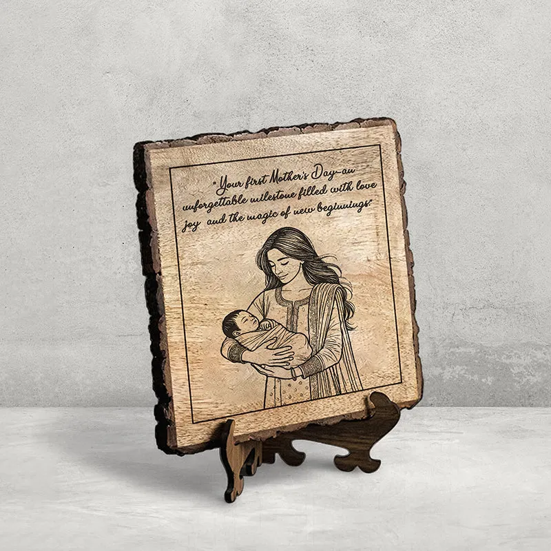 First Mother's Day Wood Showpiece - Square media 3