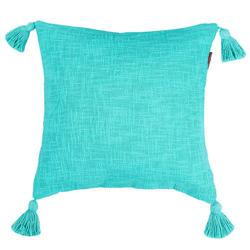 Claira Solid Cushion Cover (Blue) - Set Of Two media 8