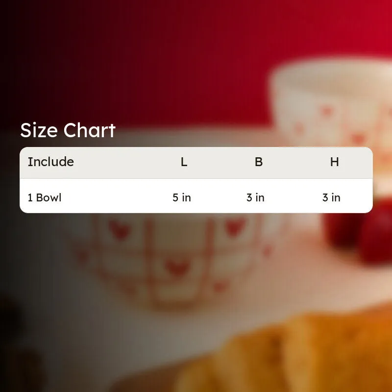 Heart Grid Serving Bowl (300 ML) - Red media 5