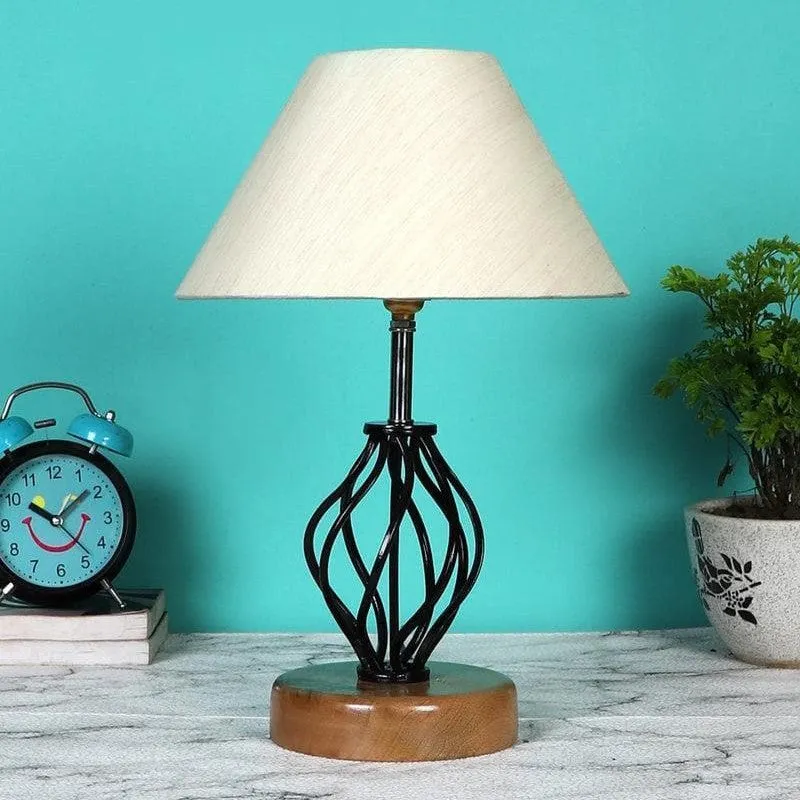 Georgia Fabric Table Lamp - Beige,Black media 2