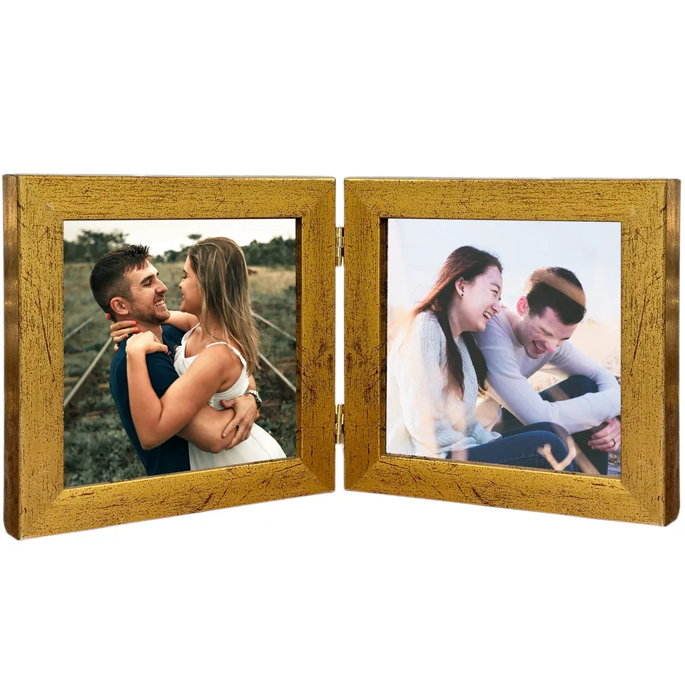 Rustic MDF Photo Frame - Golden media 8