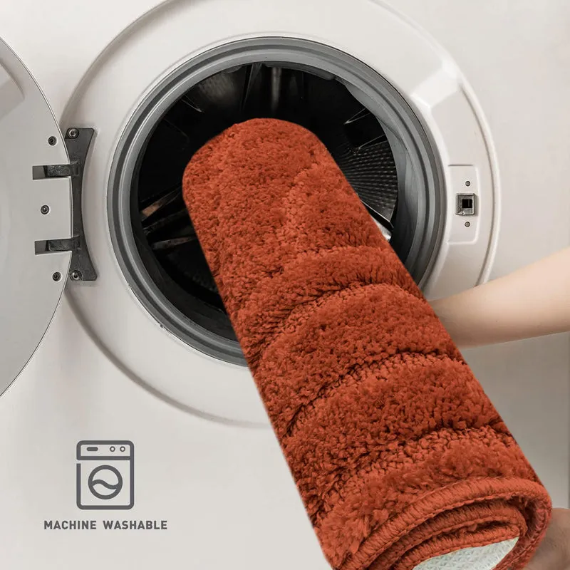 Scotch Maze Microfiber Bath Mat - Burnt Orange media 5