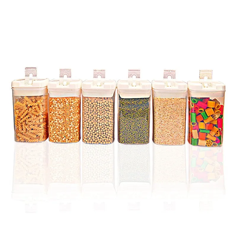 Snaplock Aero Seal Air Tight Container (White/1000 mL Each) - Set of Six media 3
