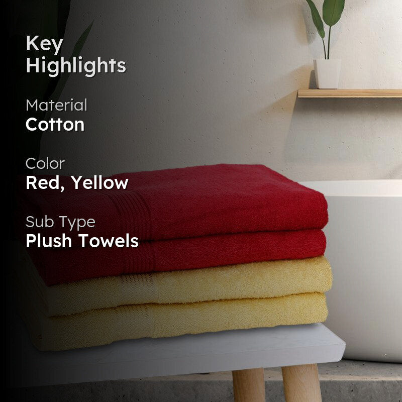 Bodil Bath Towel (Red & Yellow) - Set Of Four media 2