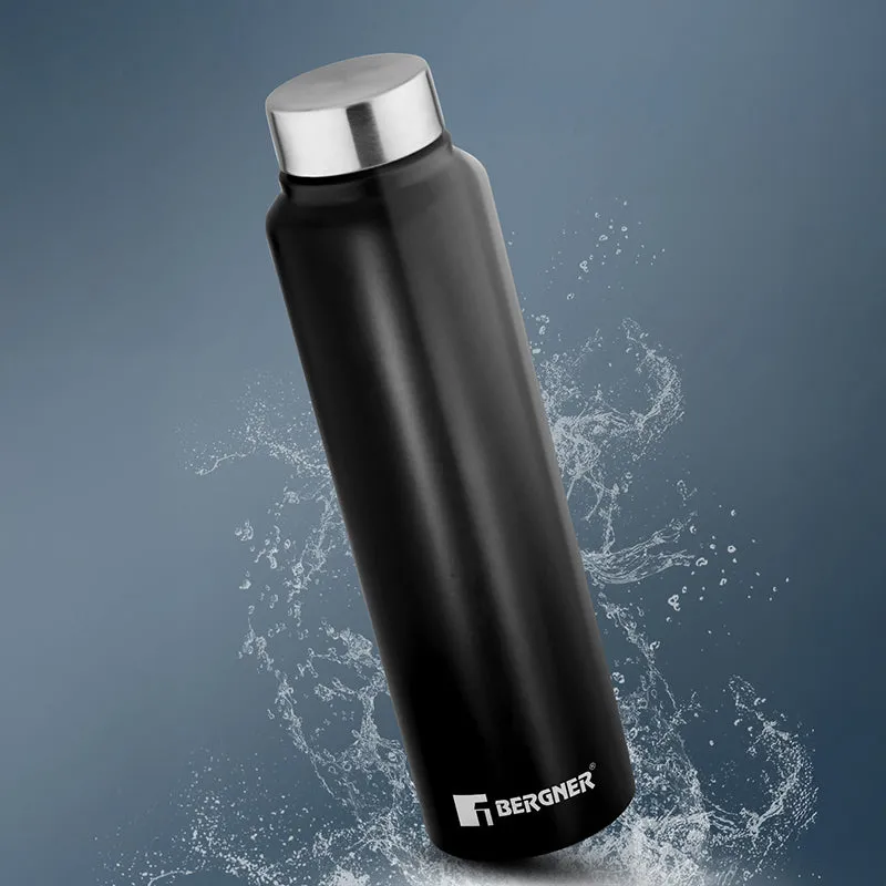 Bergner Aqua Lock Leakproof Stainless Steel Bottle (Black) - 1000 mL media 1