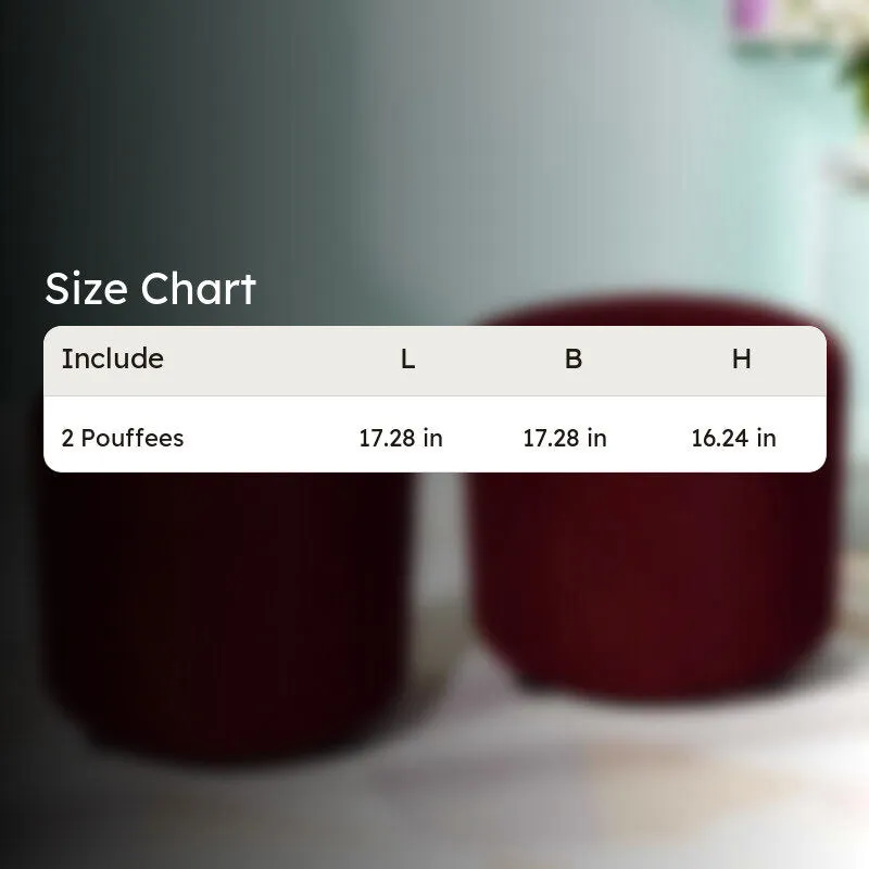 Mrixon Pine Wood Pouffe (Maroon) - Set Of Two media 7