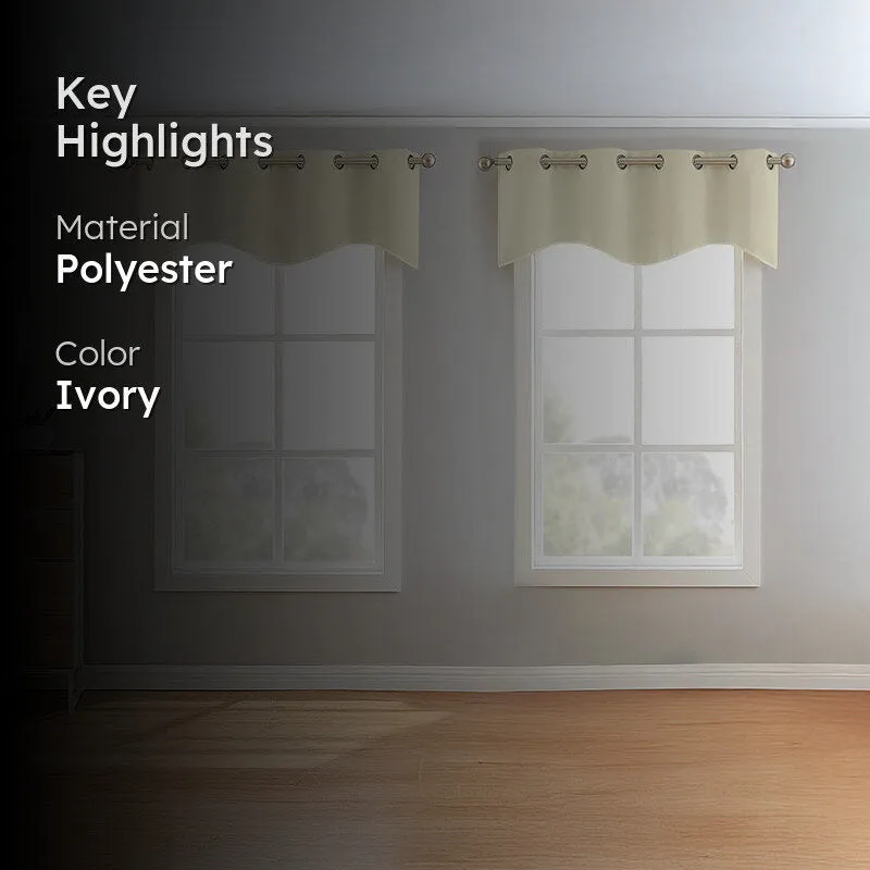 Vienna Pleated Curtain Valance (Ivory) - Set Of Two media 2