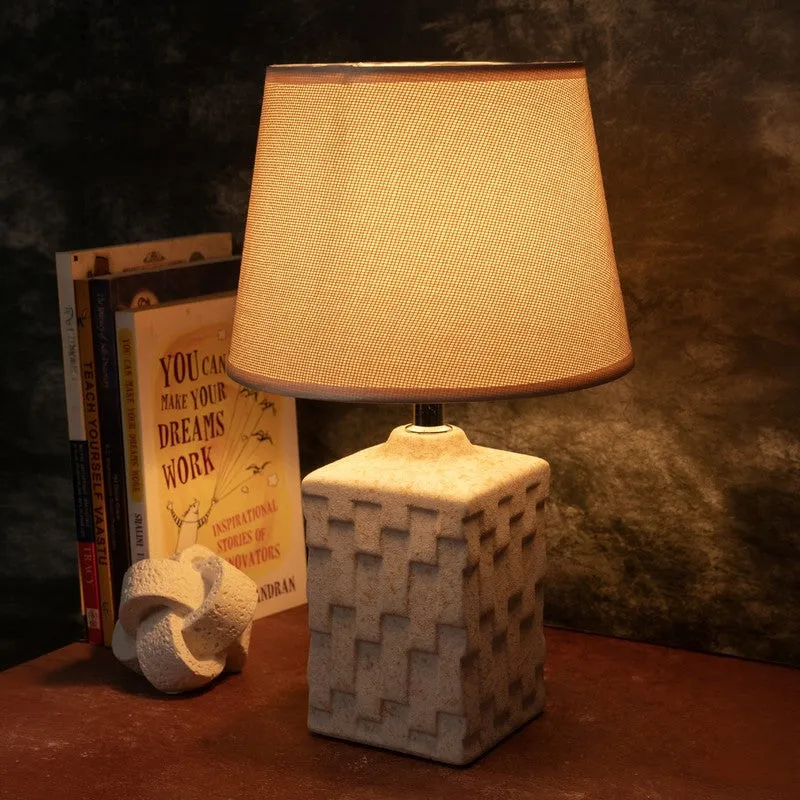 AarviDecor Loxley Classic Cotton Table Lamp - Grey media 5