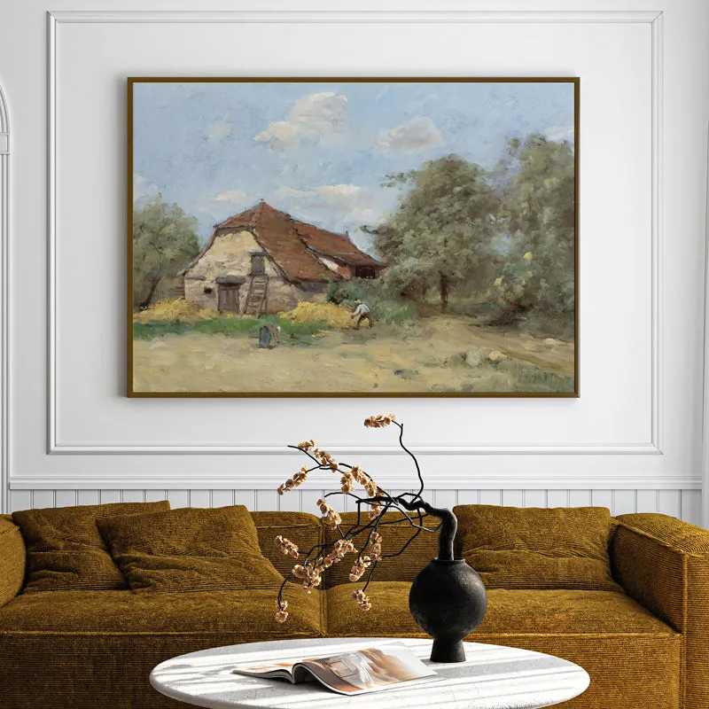 Stone Cottage Wood Wall Art With Frame - Black media 3