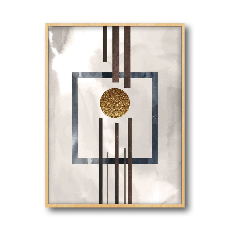Abstract Alignments Archival Canvas Wall Art (Natural Brown Frame) - Set Of Three media 8