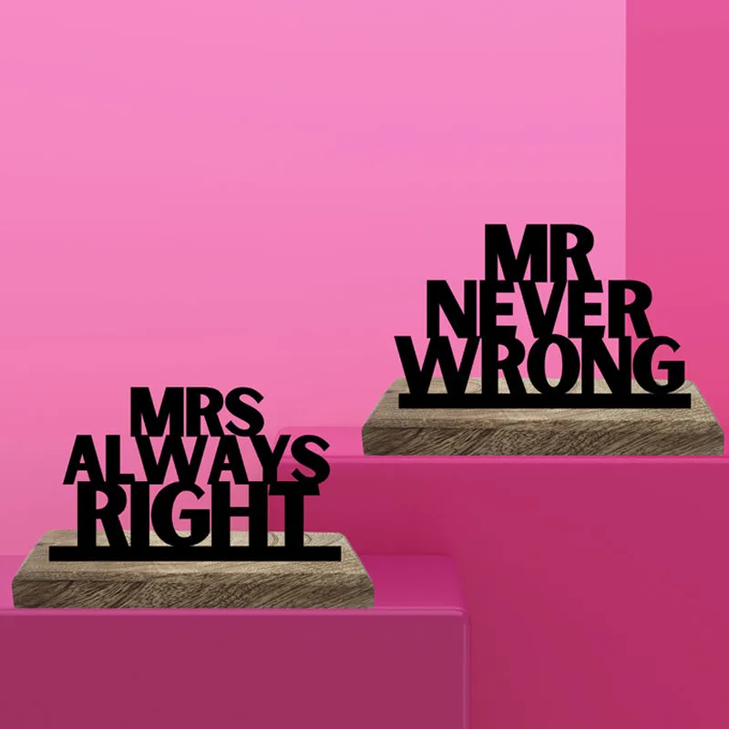 Mr. Never Wrong Typography Showpiece - Set Of Two media 3