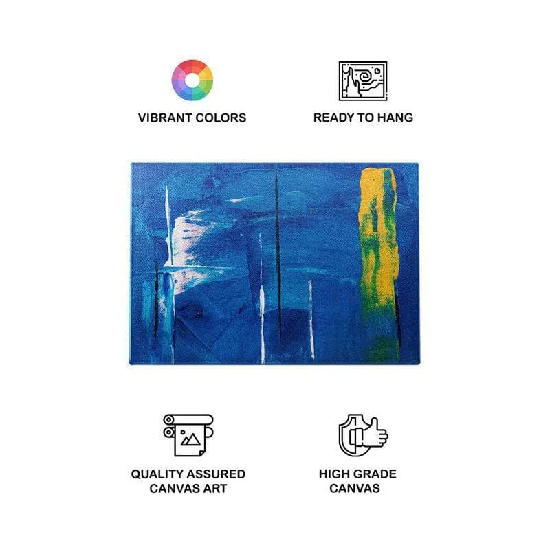 Abstract Blue Canvas Wall Painting - Gallery Wrap media 4