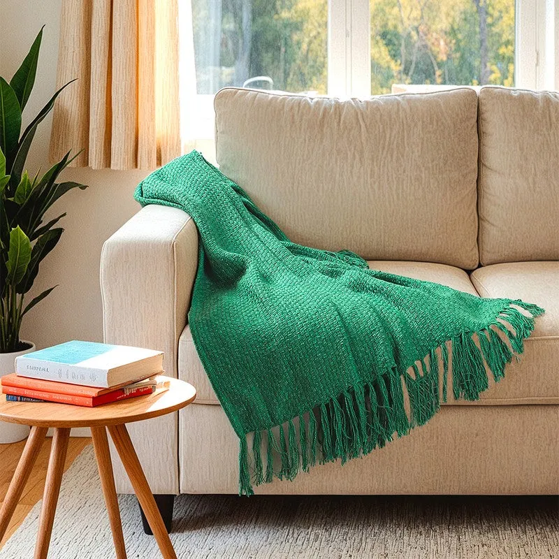 Contemporary Woven Throw Green media 3