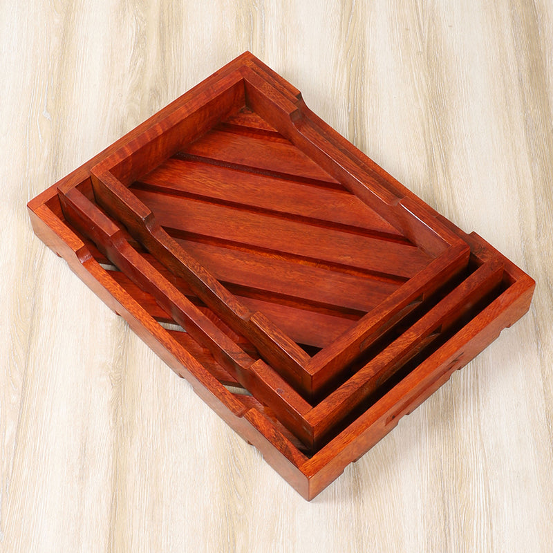 Madera Mango Wood Serving Tray - Set Of Three media 3