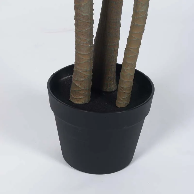 Faux Lush Yucca Plant With Black Plastic Pot - 4 Feet media 5