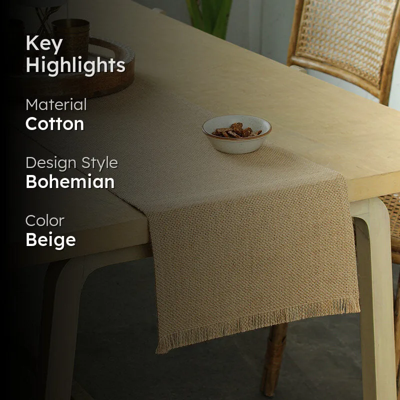 Opus Cotton Table Runner - Beige media 2