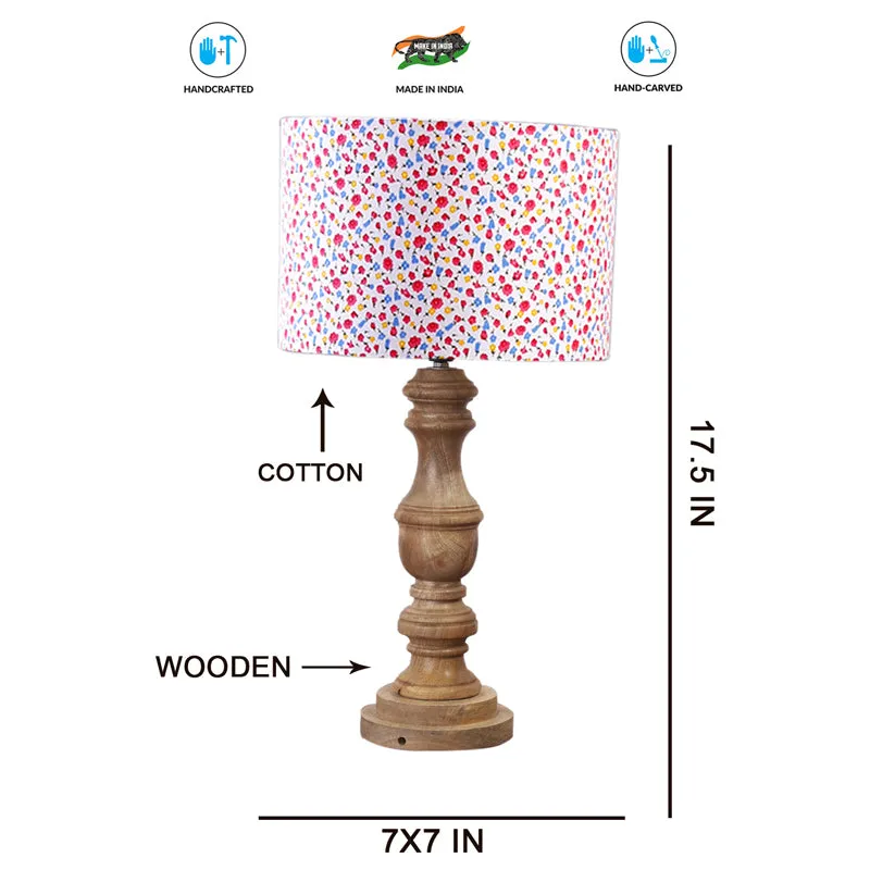 Fleura Carve Wooden Table Lamp - Multicolor media 7
