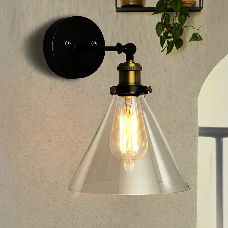 Conica Arm Glass & Metal Wall Lamp - Black media 1