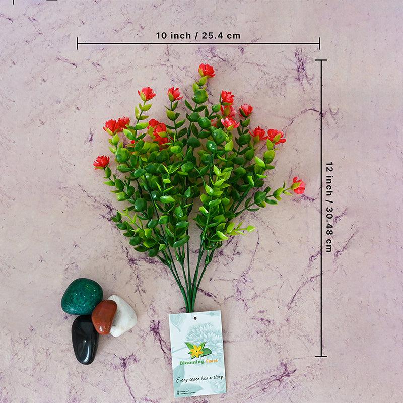 Faux Kalanchoe Flower Stick ( Bright Red) - Set of Five media 4