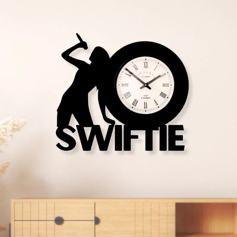 Swiftie Steel Analog Wall Clock - Black media 1