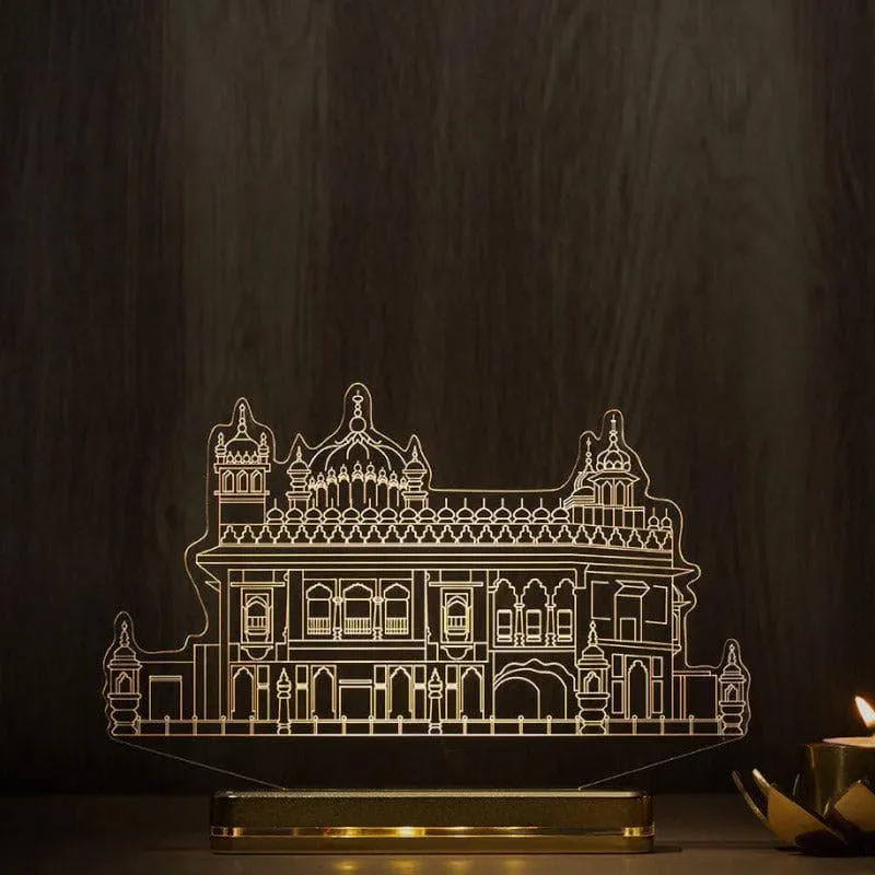 Golden Temple Acrylic Table Lamp - Transparent media 1