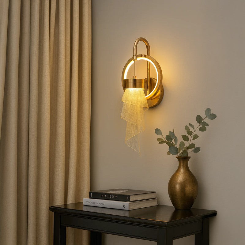 Viora Drift Brass Wall Lamp