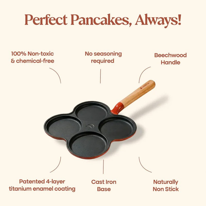 Cumin Co Enamel Cast Iron Appam Pan - Rust media 7