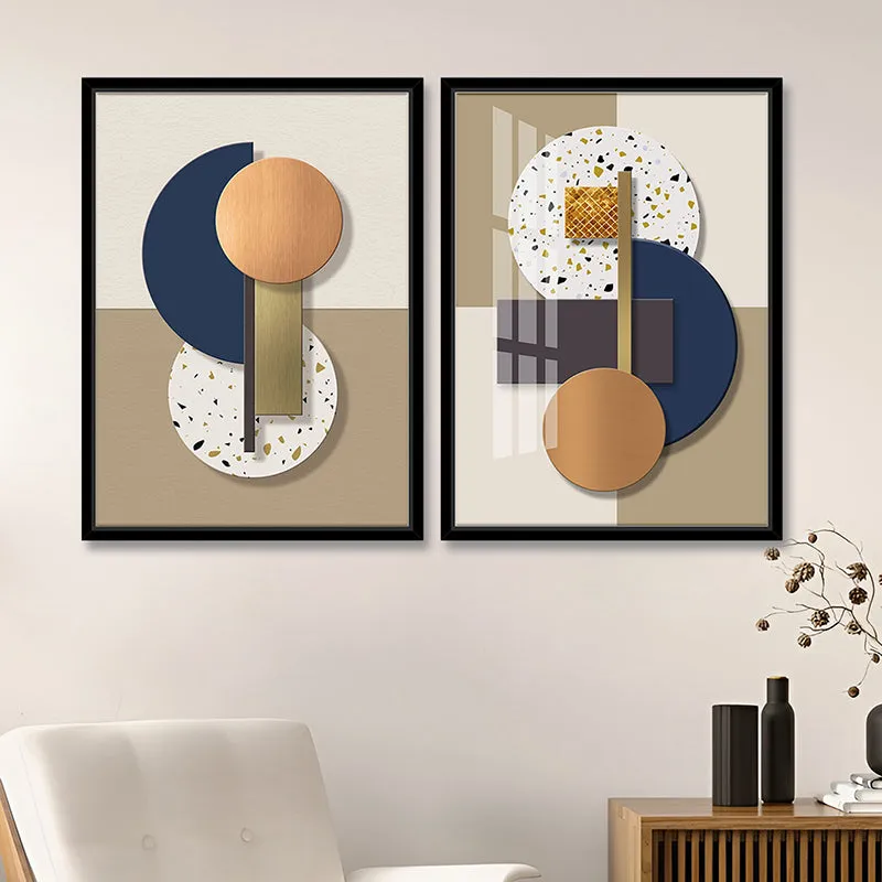 Circular Geometry Wall Art - Set Of Two media 1