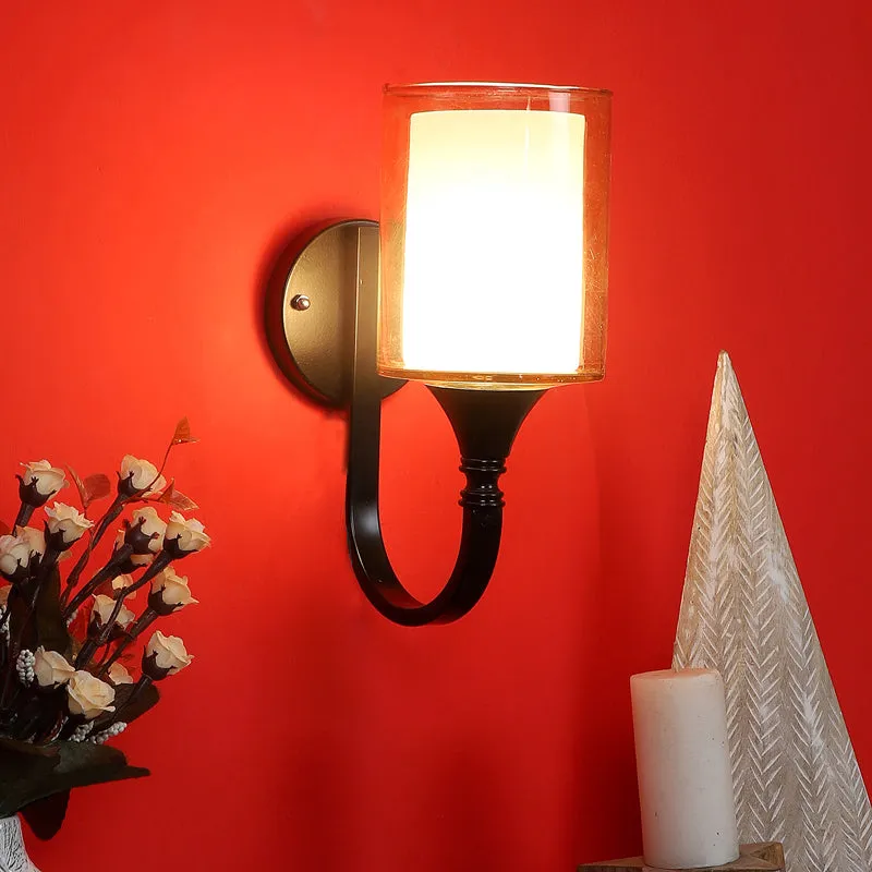 Cubra Iron Wall Lamp With Glass Shade media 1