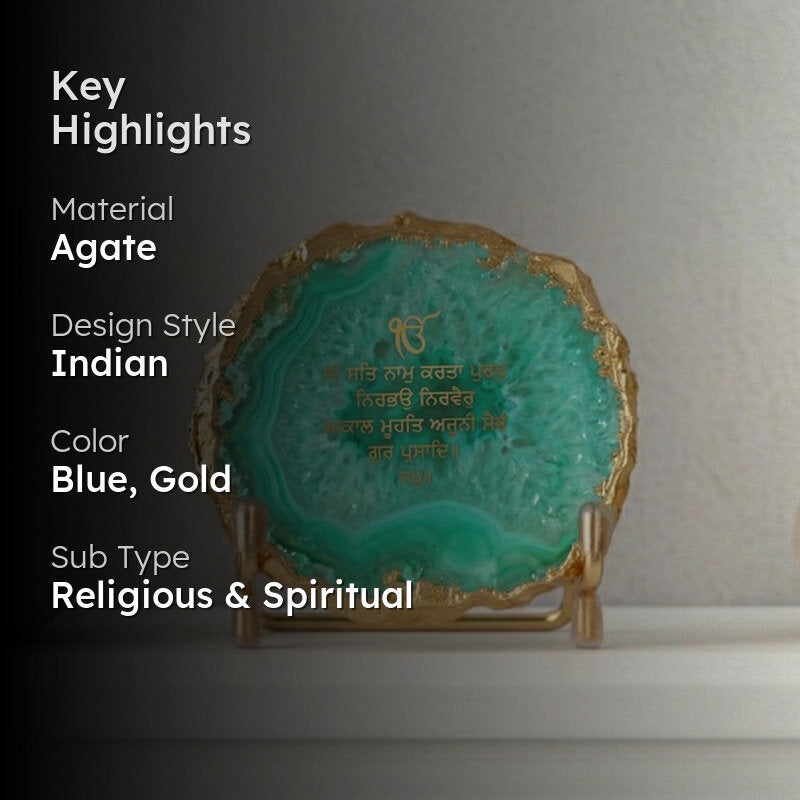 Agairra Omkar Mantra Agate Showpiece media 2