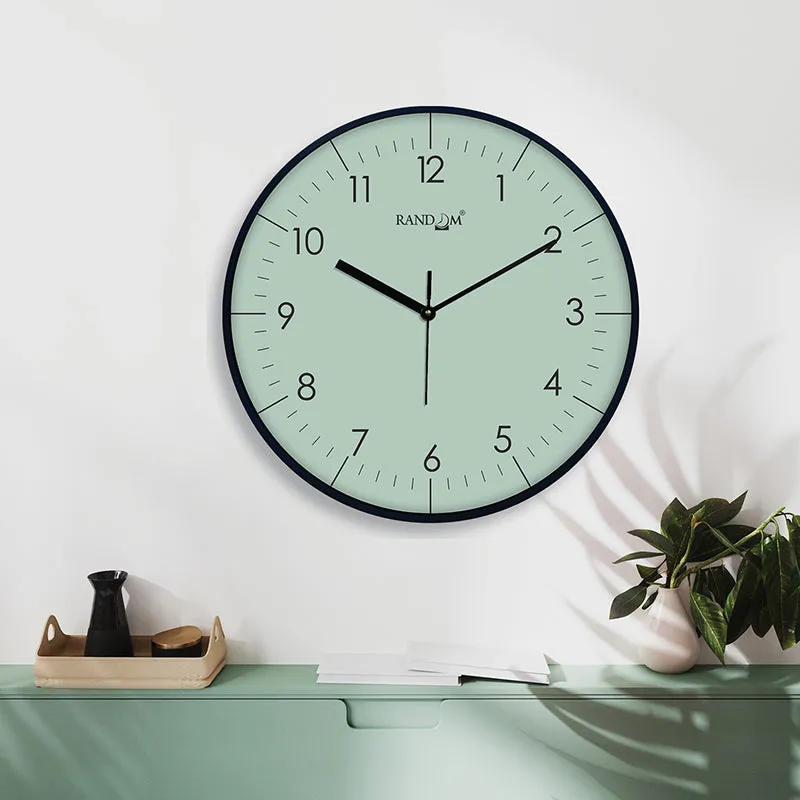 Benot Black Analog Wall Clock - Sea Foam Green media 1