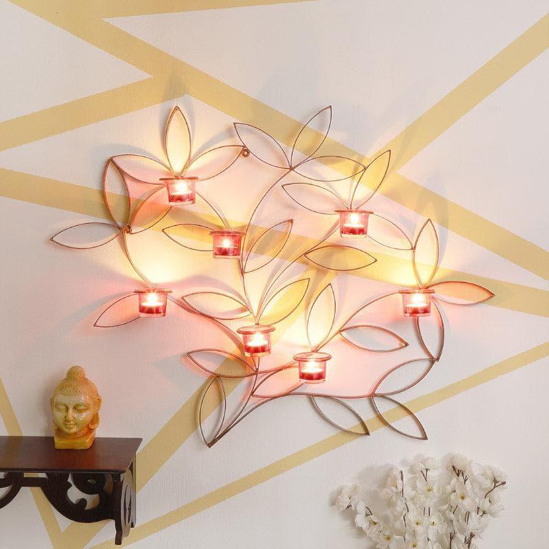 Leafy Vine Tealight Candle Holder - Copper