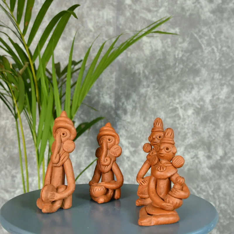 Deva Roop Terracotta Idol - Set Of Four media 4