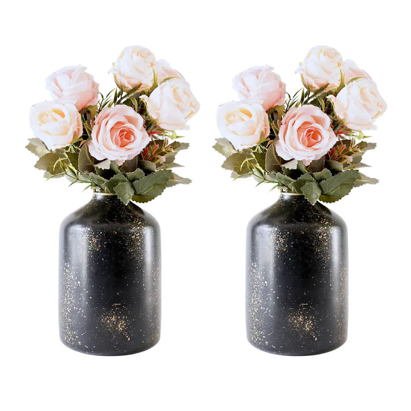 Stygian Metal Bud Bottle Vase (Black) - Set of 2 media 5