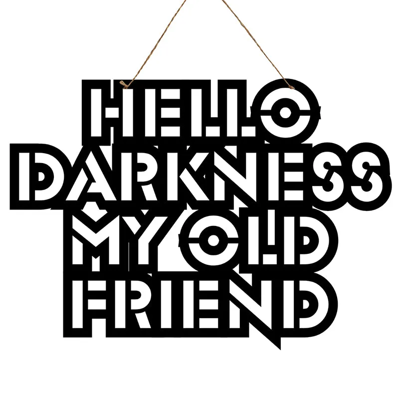 Hello Darkness Mild Steel Wall Accent media 3