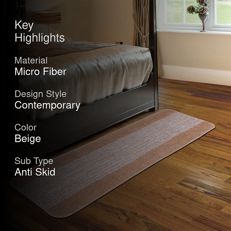 Marvis Anti Skid Micro Fiber Runner Rug - Beige media 2