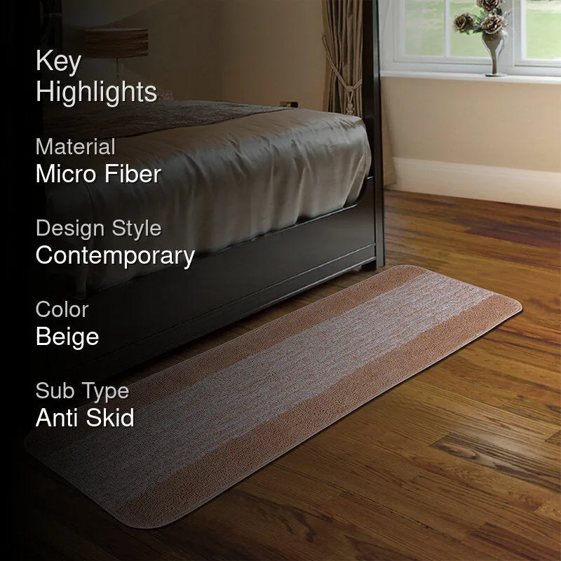 Marvis Anti Skid Micro Fiber Runner Rug - Beige media 2