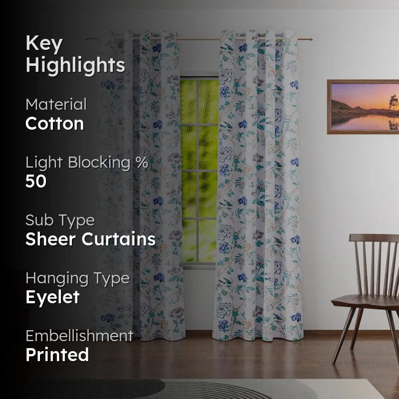 DaisyDrift Cotton Curtain - Set Of Two media 2