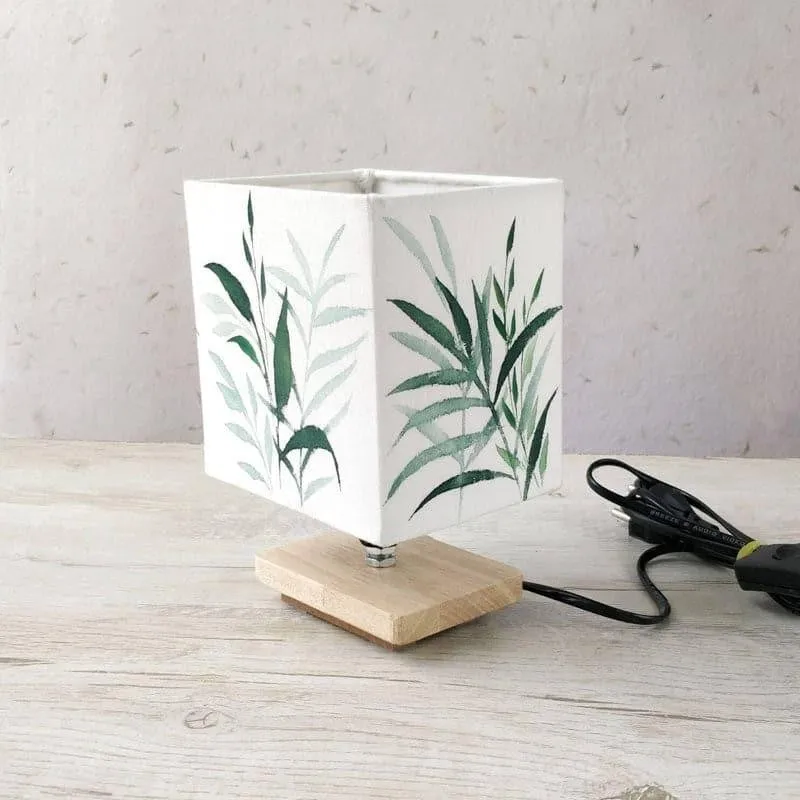 Fern Flow Handpainted Fabric Table Lamp - Multicolor media 4