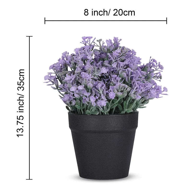 Artificial Flowers With Black Plastic Pot - Set Of Two media 6