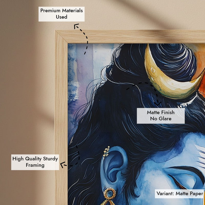 Yogamaya Lakshmi Spiritual Archival Paper Wall Painting - Natural Brown Frame media 6
