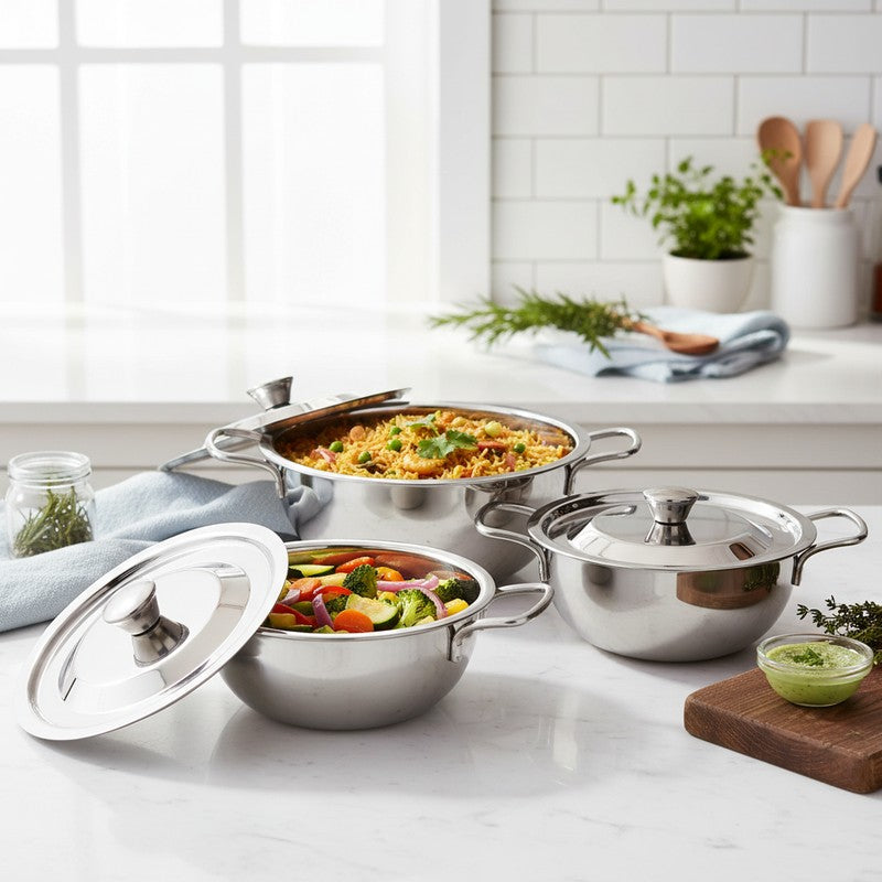 Kraft Zestique Serving Bowls ( 1500 Ml, 1300 Ml,840 Ml) - Set Of Three