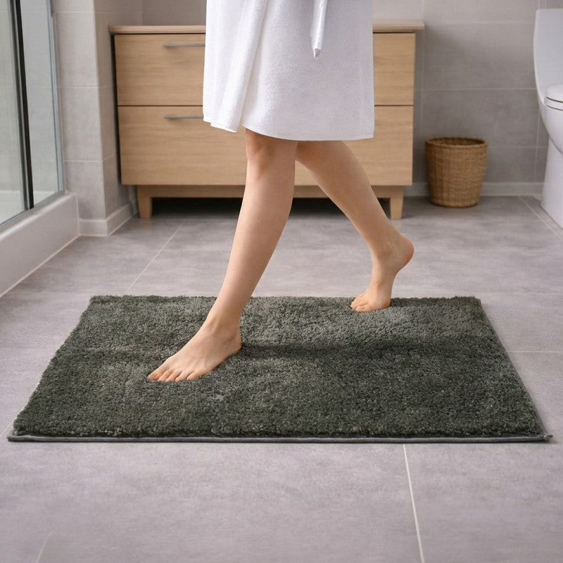 Fresh Touch Anti Skid Micro Fiber Bath Mat - Grey - 35 x 50 cms